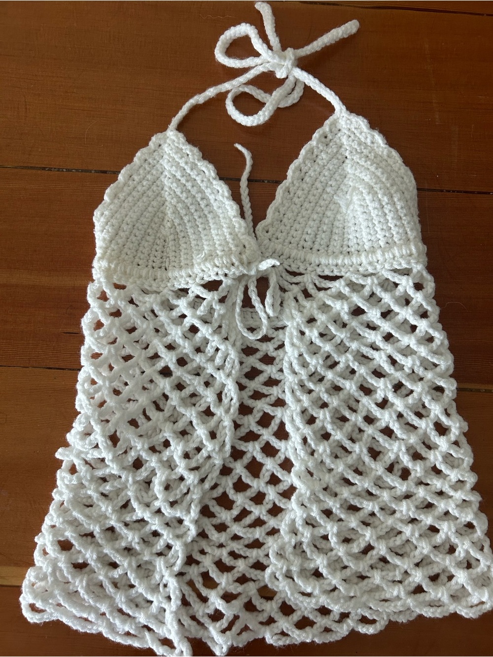 White Crochet Halter Top